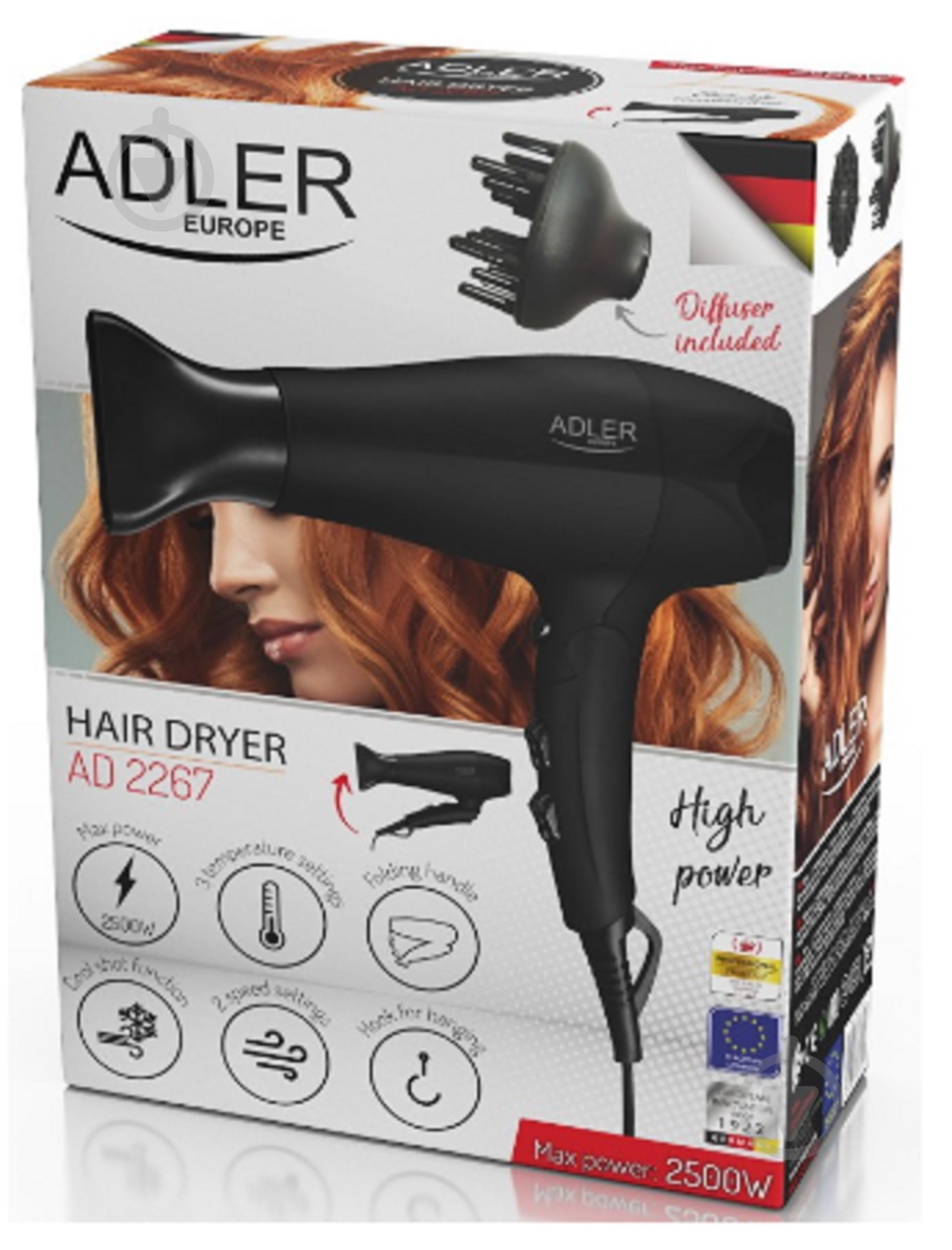 Фен Adler AD 2267 Black - фото 7