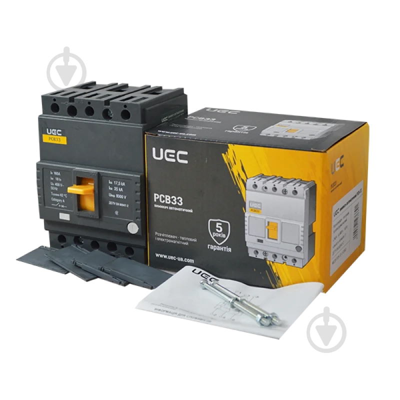 Автоматический выключатель UEC PCB33 3Р 160А 35кА MCCB-PCB-33-3-0160 - фото 3