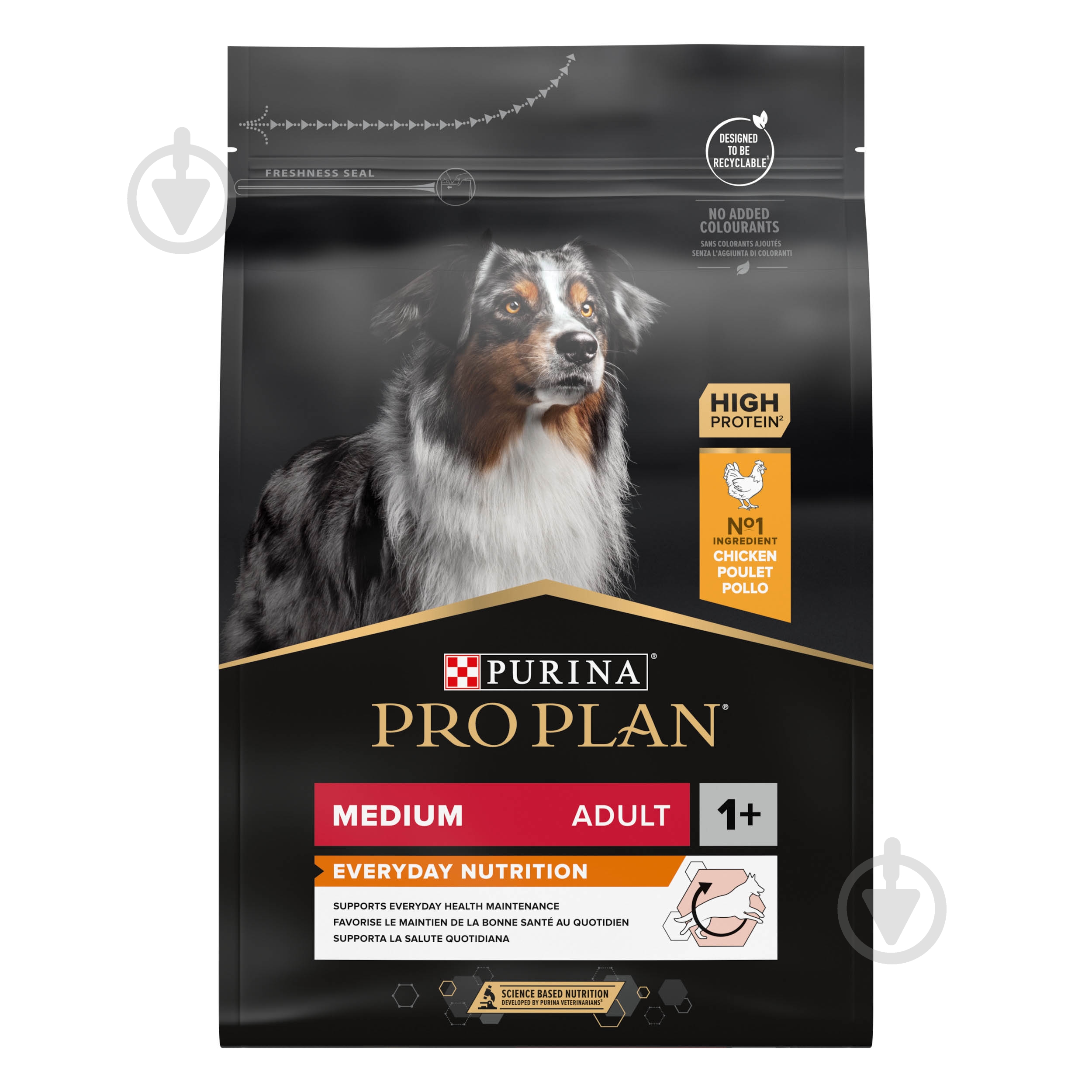 Корм сухий ProPlan by Purina Medium Adult 1+ Everyday Nutrion для дорослих собак з куркою 3 кг - фото 1