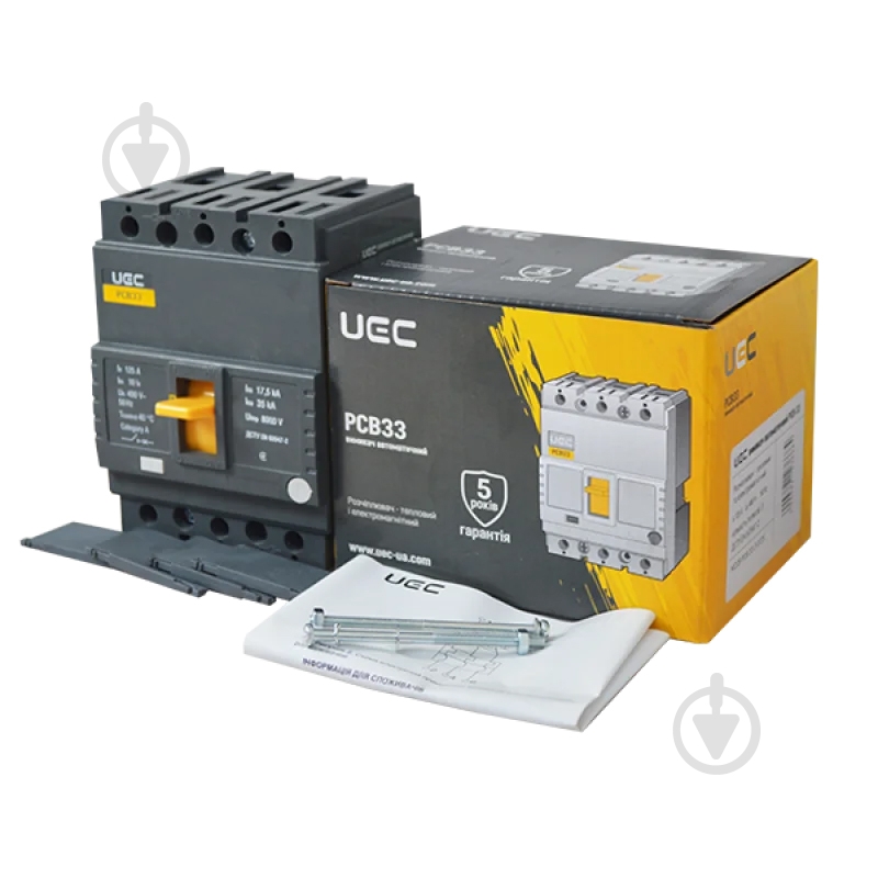 Автоматический выключатель UEC PCB33 3Р 125А 35кА MCCB-PCB-33-3-0125 - фото 3