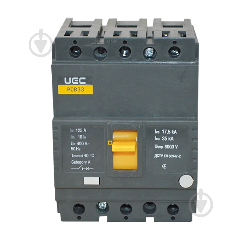 Автоматический выключатель UEC PCB33 3Р 125А 35кА MCCB-PCB-33-3-0125 - фото 2