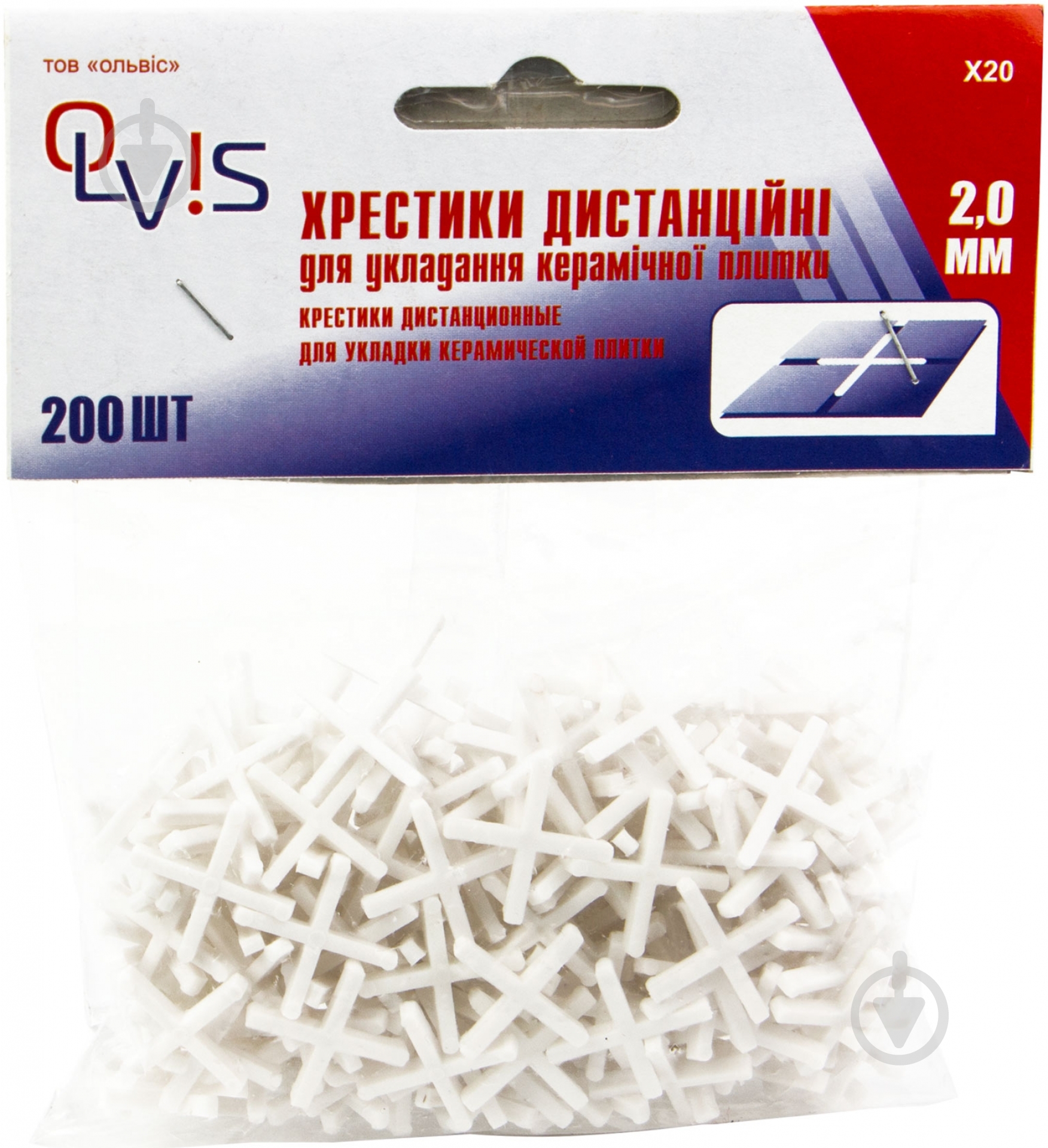 Хрестики для плитки Olvis 2 мм 200 шт./уп (60306092) - фото 1