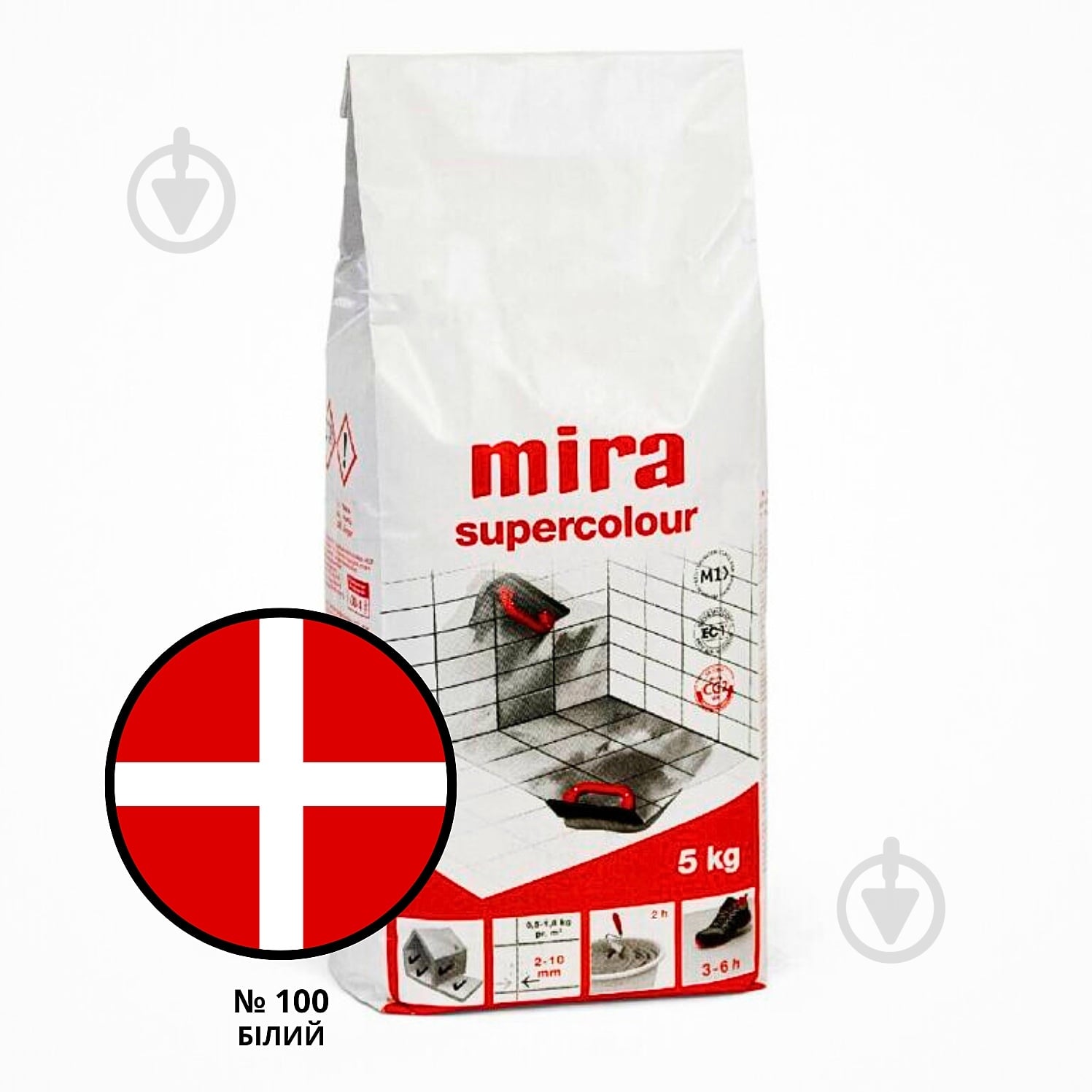 Затирка для плитки Mira Supercolour 100 5 кг белый - фото 1
