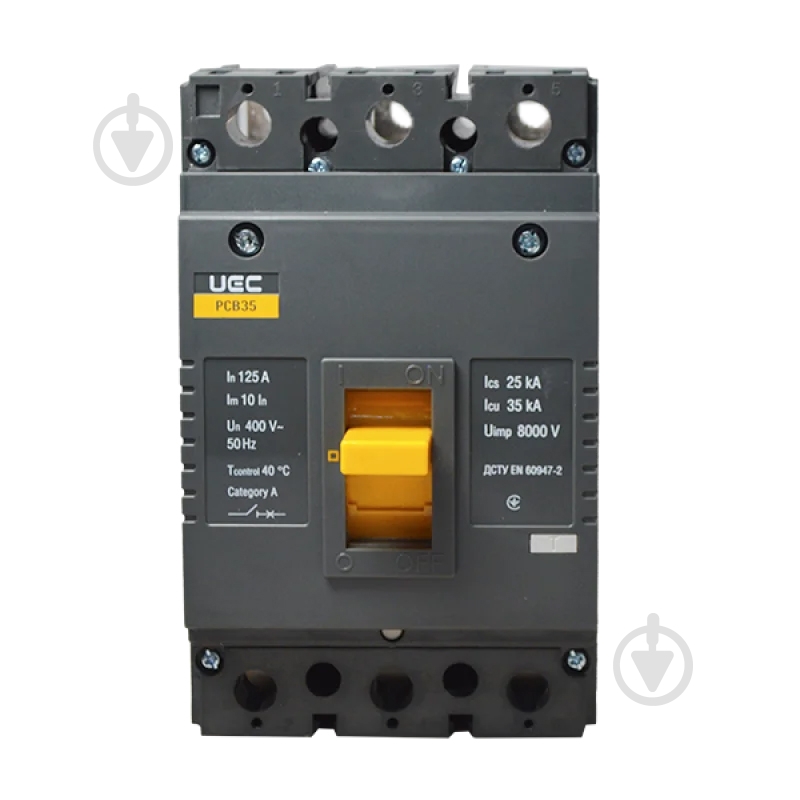 Автоматический выключатель UEC PCB35 3Р 125А 35кА MCCB-PCB-35-3-0125 - фото 2 Автоматический выключатель UEC PCB35 3Р 125А 35кА MCCB-PCB-35-3-0125 - фото 2