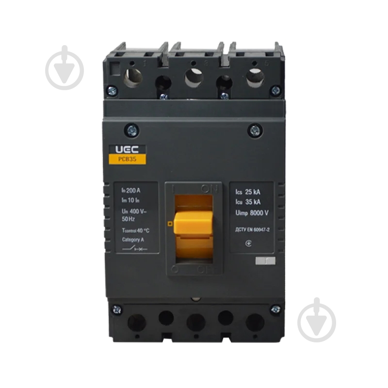 Автоматичний вимикач UEC PCB35 3Р 200А 35кА MCCB-PCB-35-3-0200 - фото 2 Автоматичний вимикач UEC PCB35 3Р 200А 35кА MCCB-PCB-35-3-0200 - фото 2