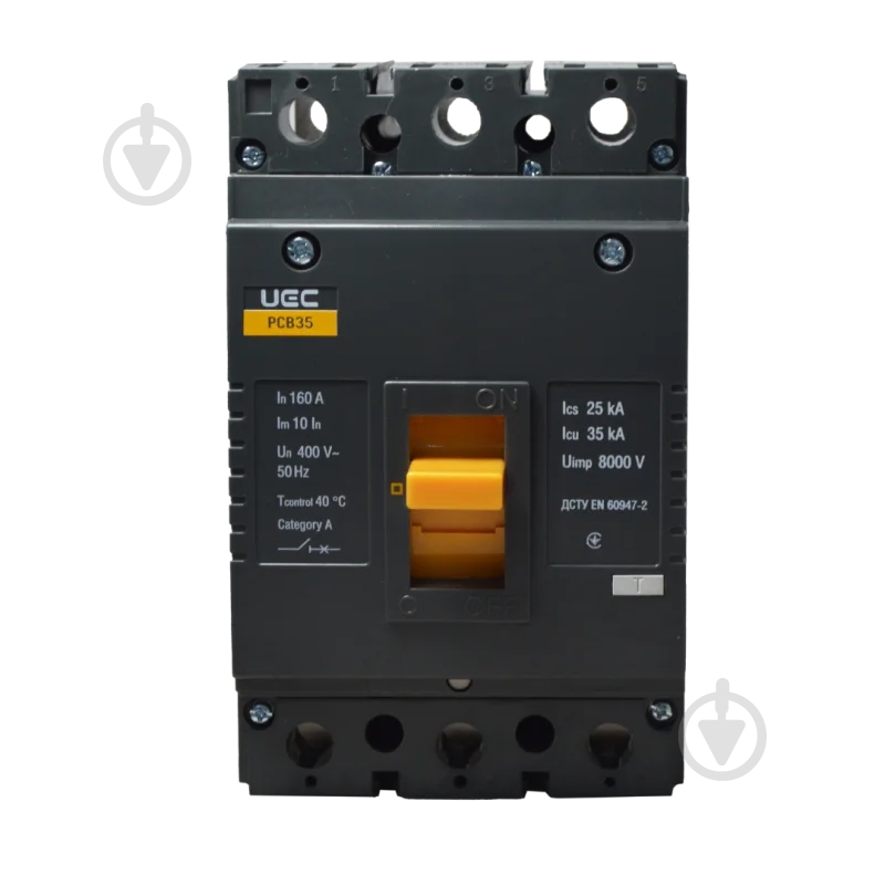 Автоматичний вимикач UEC PCB35 3Р 160А 35кА MCCB-PCB-35-3-0160 - фото 2 Автоматичний вимикач UEC PCB35 3Р 160А 35кА MCCB-PCB-35-3-0160 - фото 2