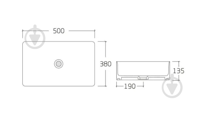 Умывальник-чаша Imprese i-FORM, 50*38*13,5см - фото 2