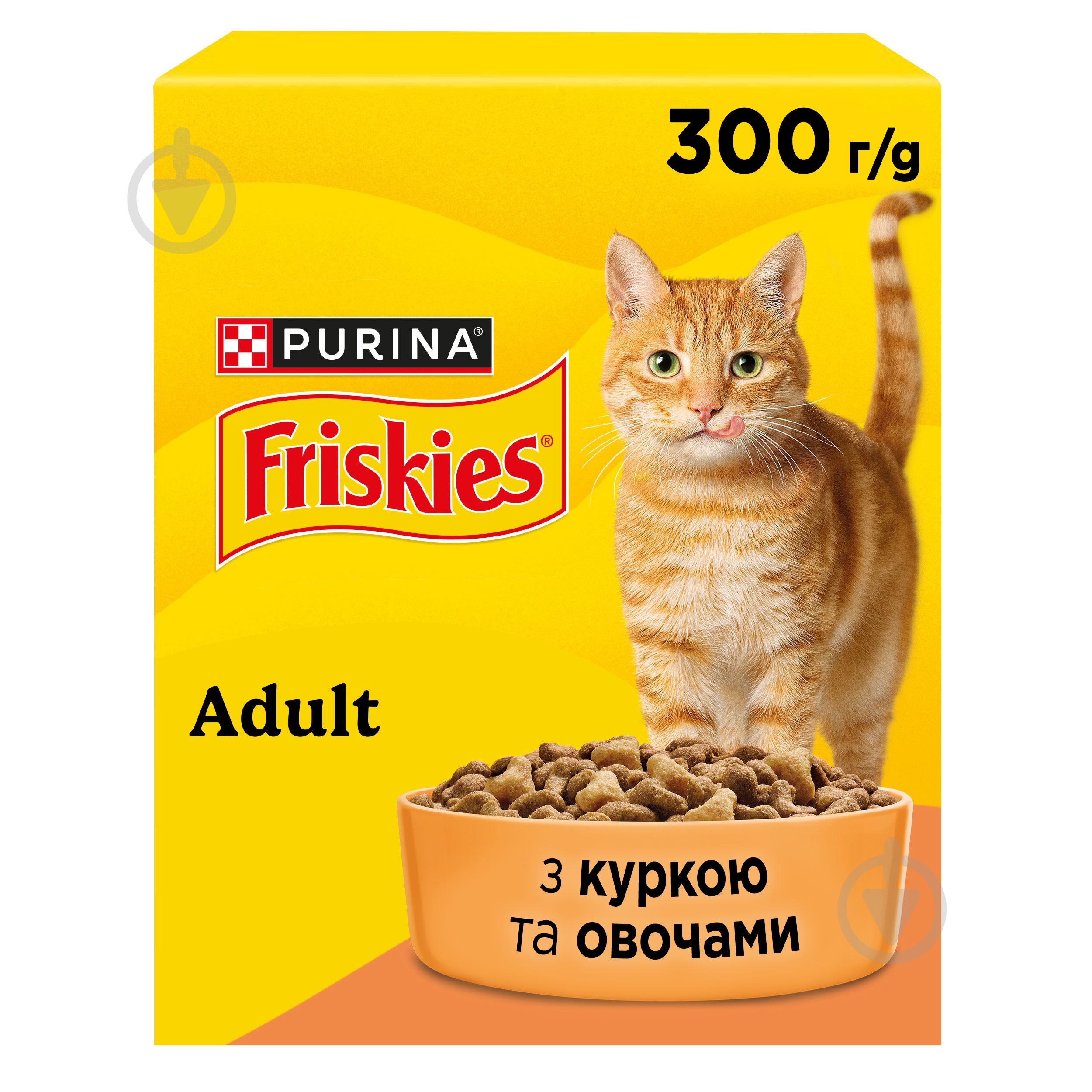 Корм сухий для дорослих кішок FRISKIES by Purina з куркою та овочами 300 г - фото 1