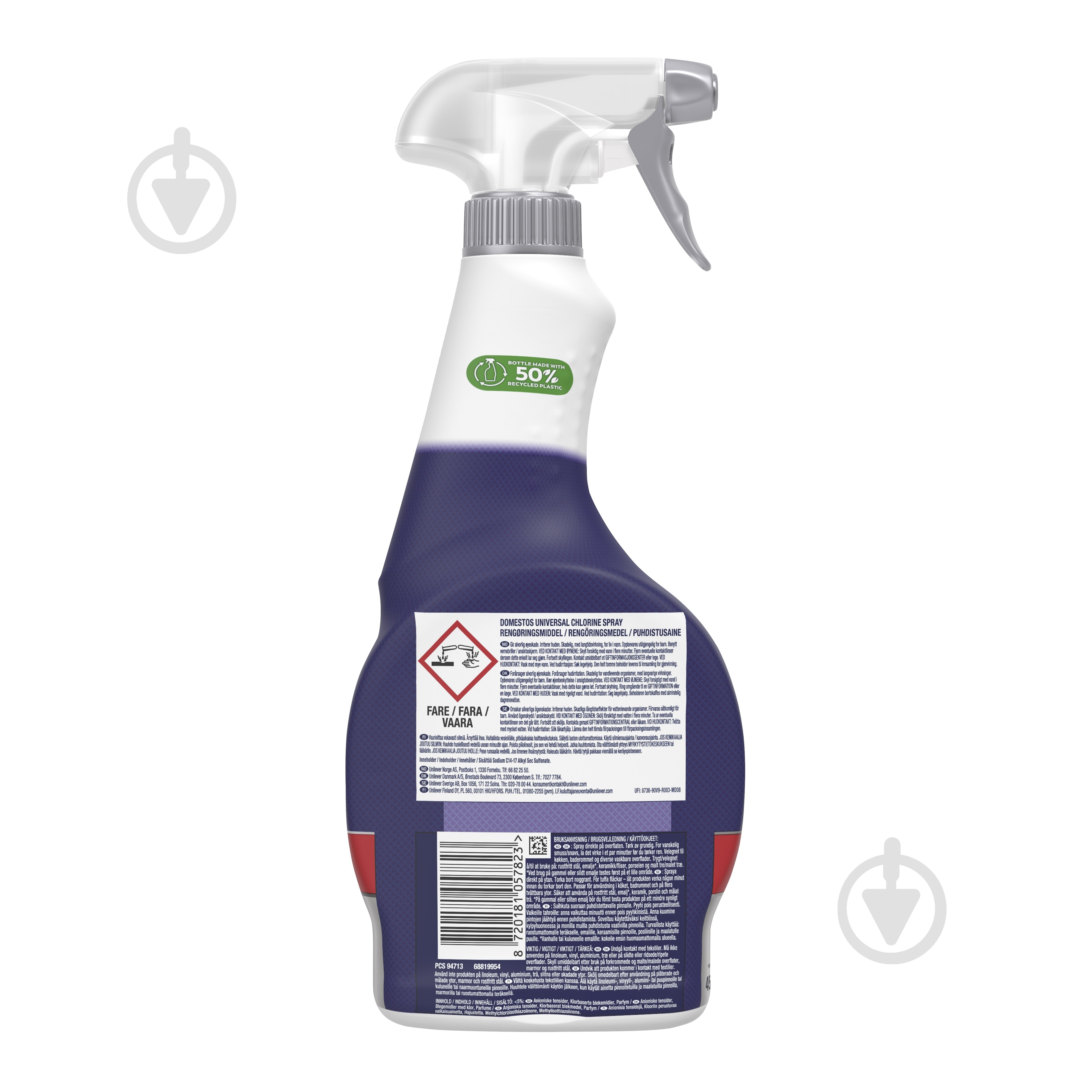Универсальное средство Domestos Chlorine Cleaner 0,45 л - фото 3