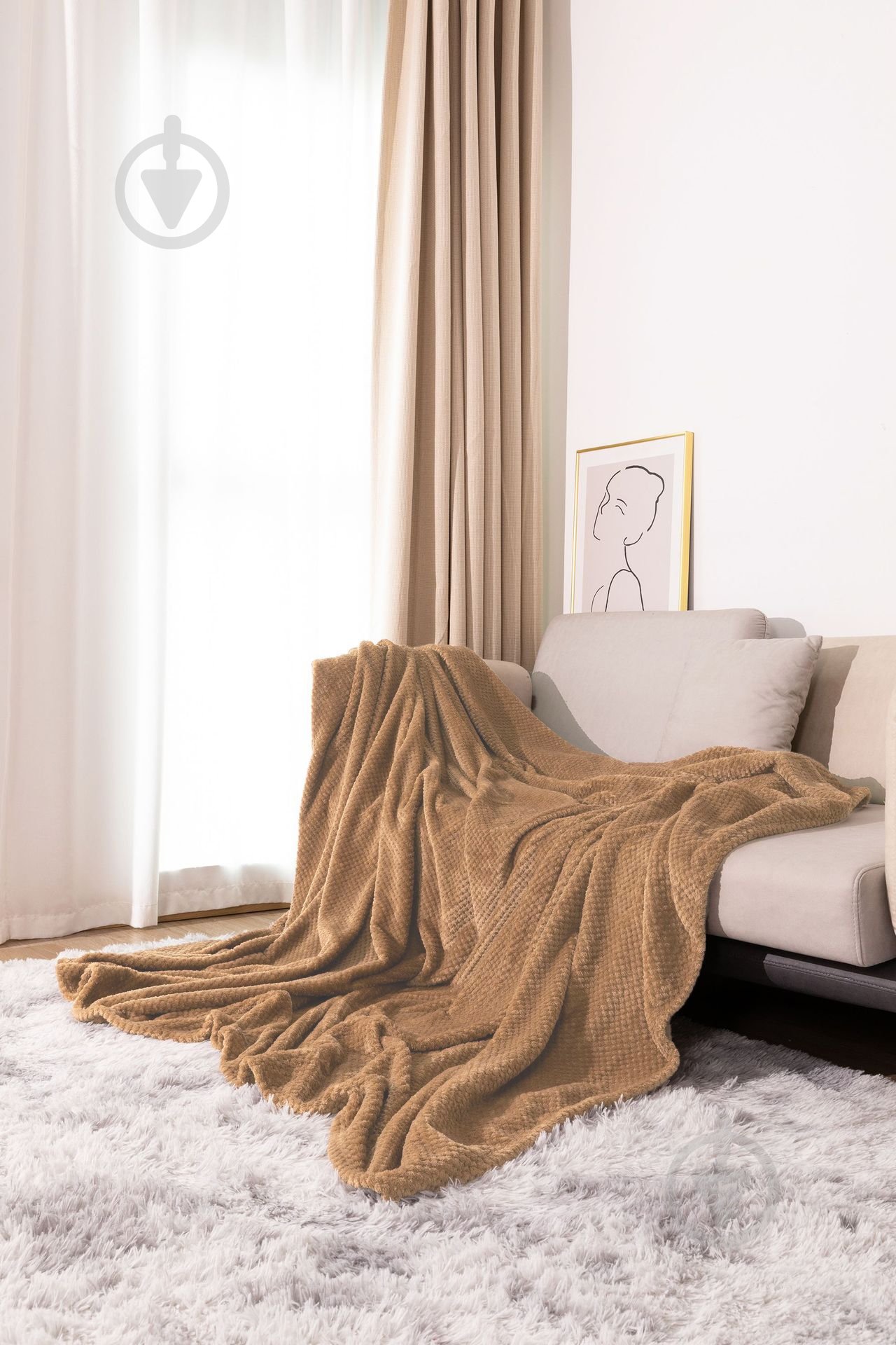 Плед Dota Sherpa 200x220 см коричневый La Nuit - фото 1 Плед Dota Sherpa 200x220 см коричневый La Nuit - фото 1