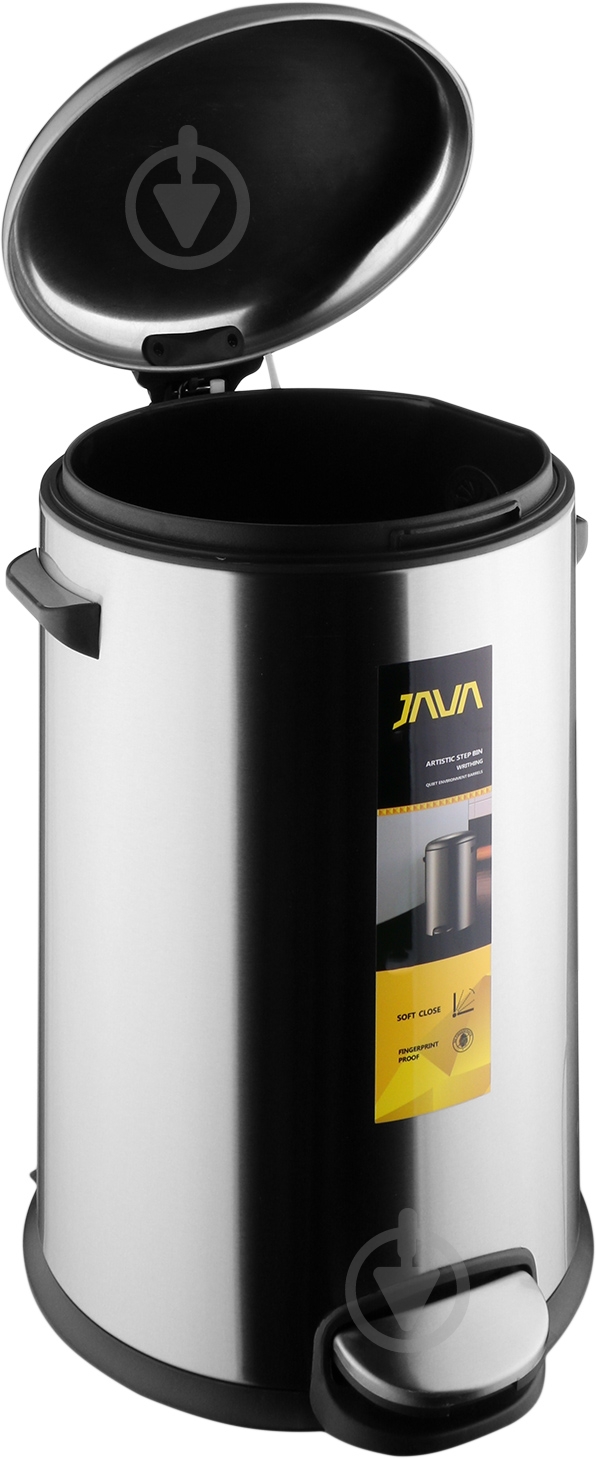 Ведро с педалью Java JH-8852TYG-12L-crome - фото 2