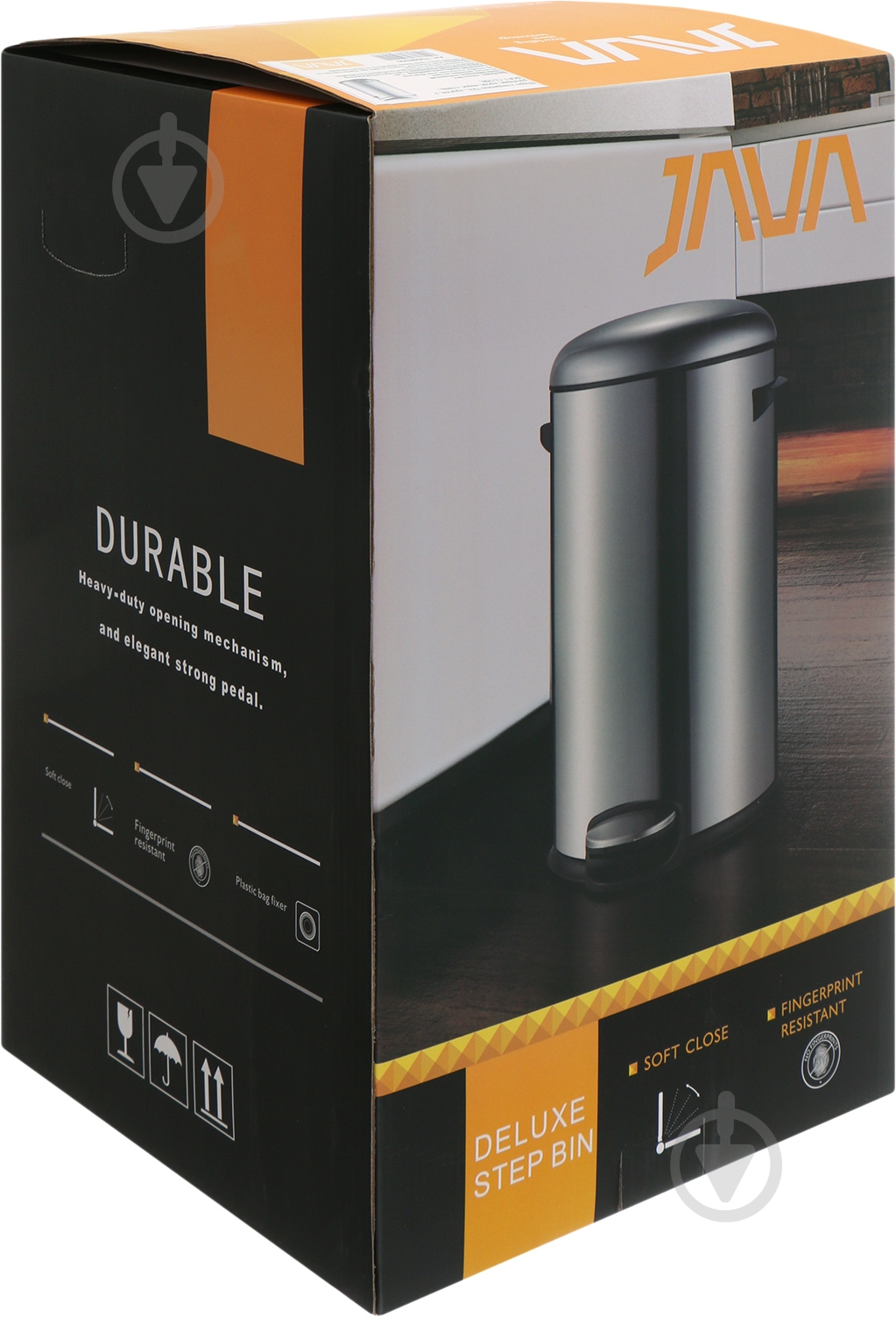 Ведро с педалью Java JH-8852TYG-12L-crome - фото 4