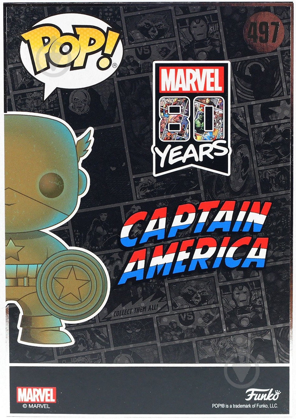 Фигурка Funko Bobble Marvel 80th Captain America (FUN2477) - фото 6 Фигурка Funko Bobble Marvel 80th Captain America (FUN2477) - фото 6