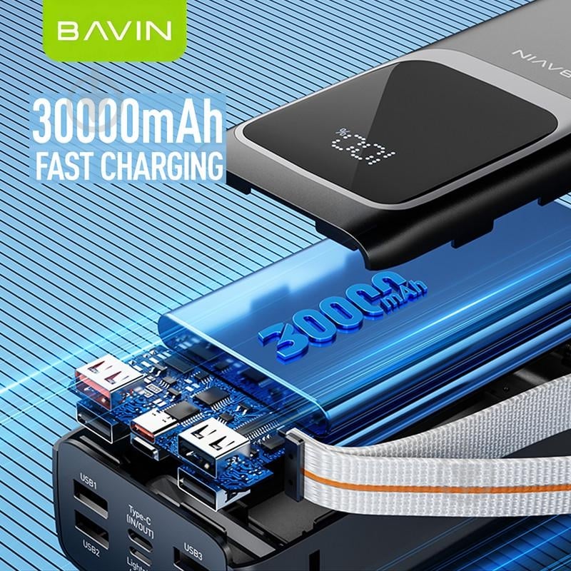 Повербанк BAVIN 30000 mAh black (Y-PC1031S BK) - фото 8