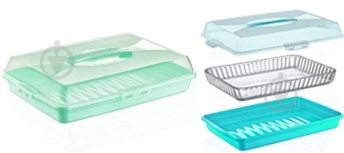 Тортовница Dunya Plastik 30307-20DN-mint прямоугольная - фото 1