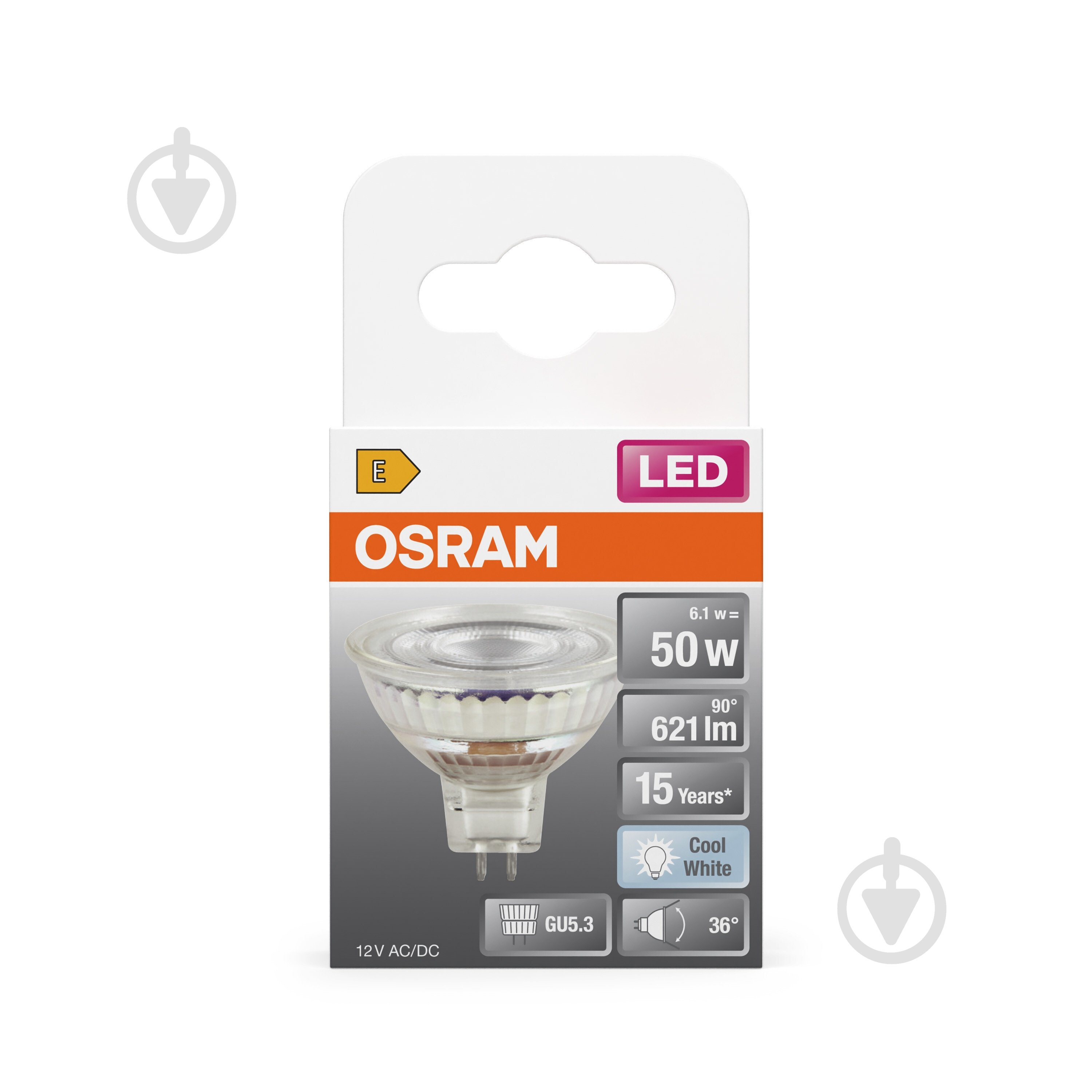 Лампа світлодіодна Osram 36° 8 Вт MR16 дзеркальна GU5.3 12 В 4000 К - фото 4