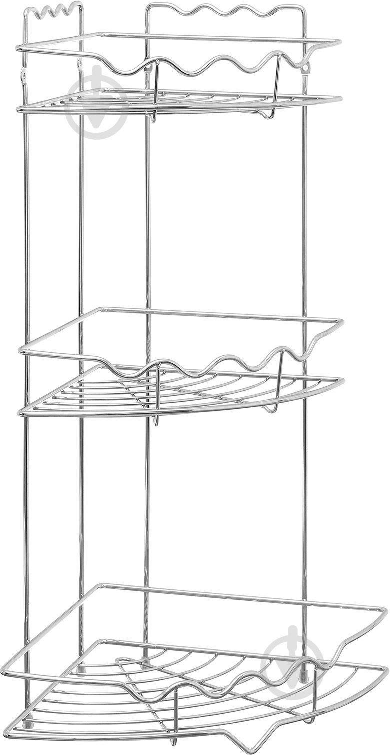 Полка угловая Lemax 3-х уровневая ЕВА-436 для ванной комнаты 255х255х558 мм - фото 2