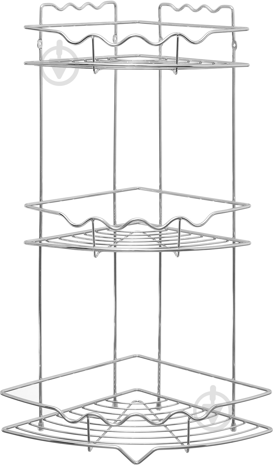 Полка угловая Lemax 3-х уровневая ЕВА-436 для ванной комнаты 255х255х558 мм - фото 1