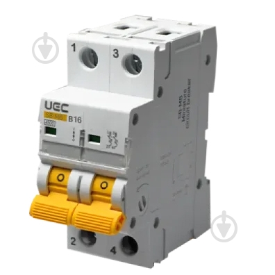 Автоматический выключатель UEC SB-M8 2P 16A B 4,5кA MCB45-2-016-B - фото 1