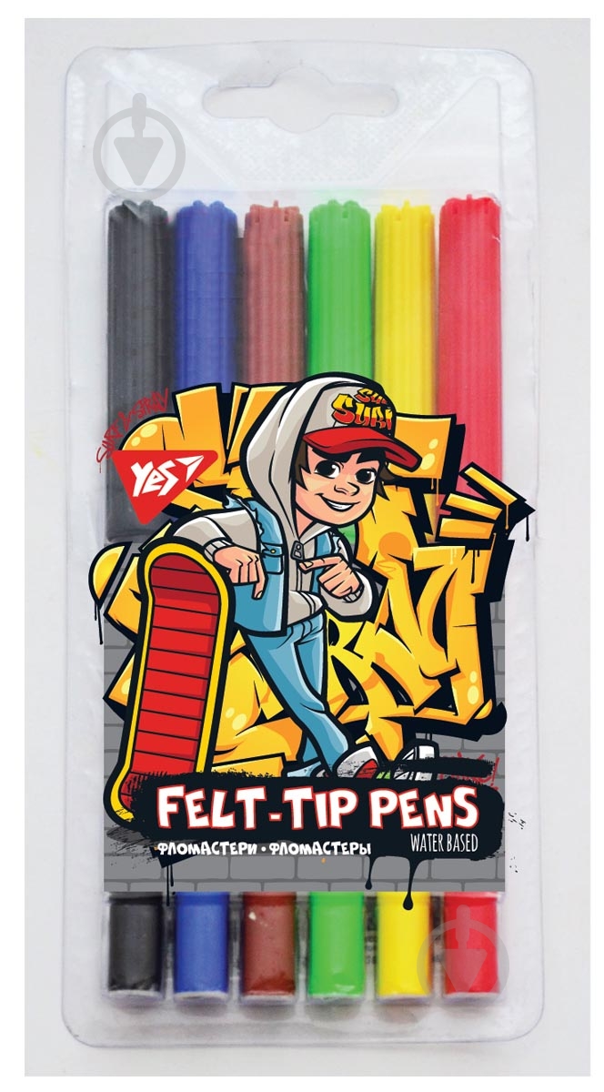 Набор фломастеров 6 цветов Subsurf YES - фото 1 Набор фломастеров 6 цветов Subsurf YES - фото 1