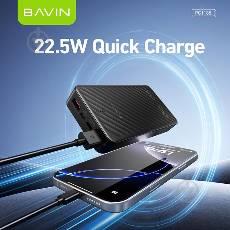 Повербанк BAVIN 10000 mAh black (Y-PC1185 BK) - фото 4