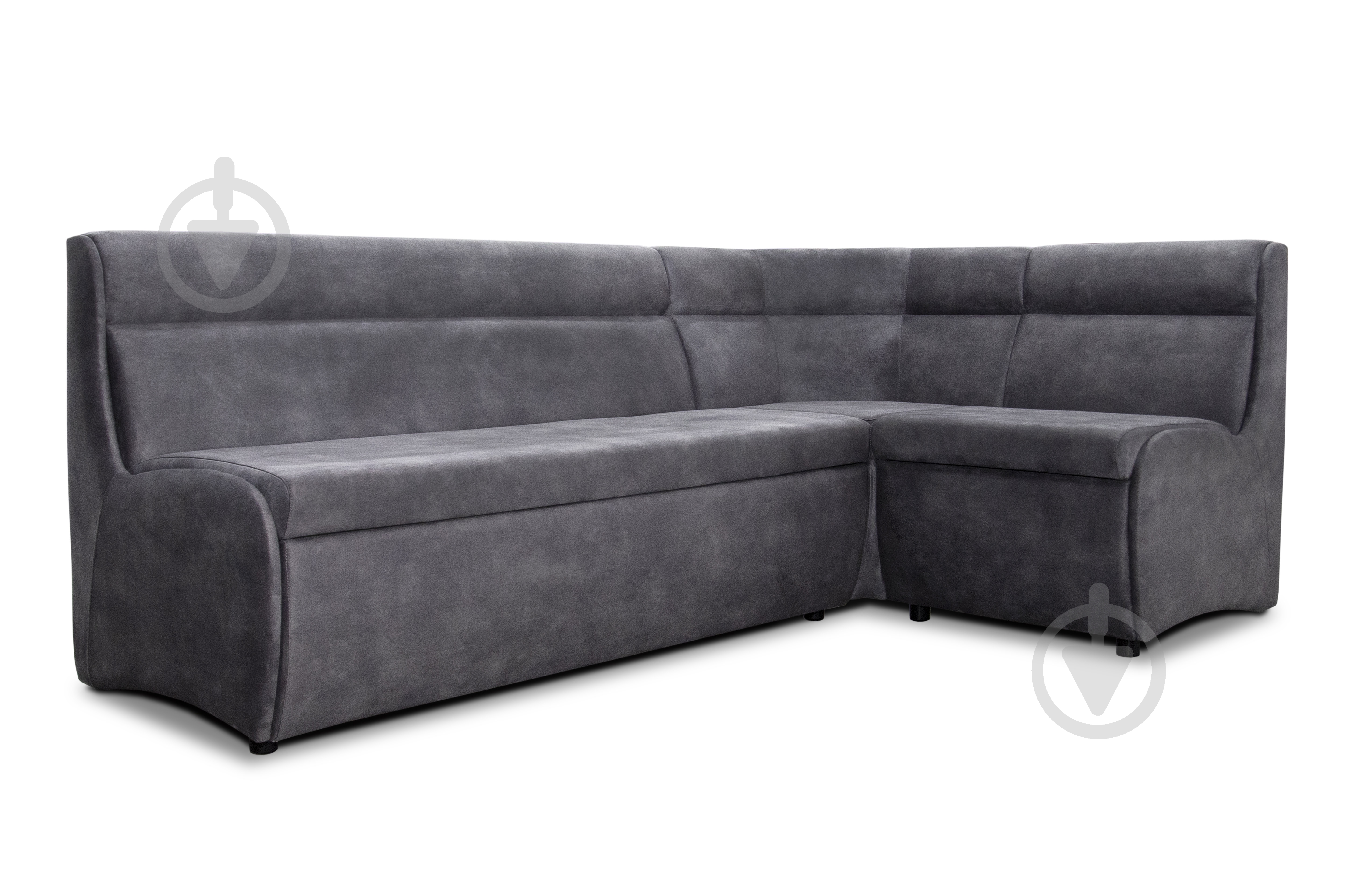 Уголок кухонный Лаунж 2105x1320x850 мм правый серый / серый - фото 2 Уголок кухонный Лаунж 2105x1320x850 мм правый серый / серый - фото 2