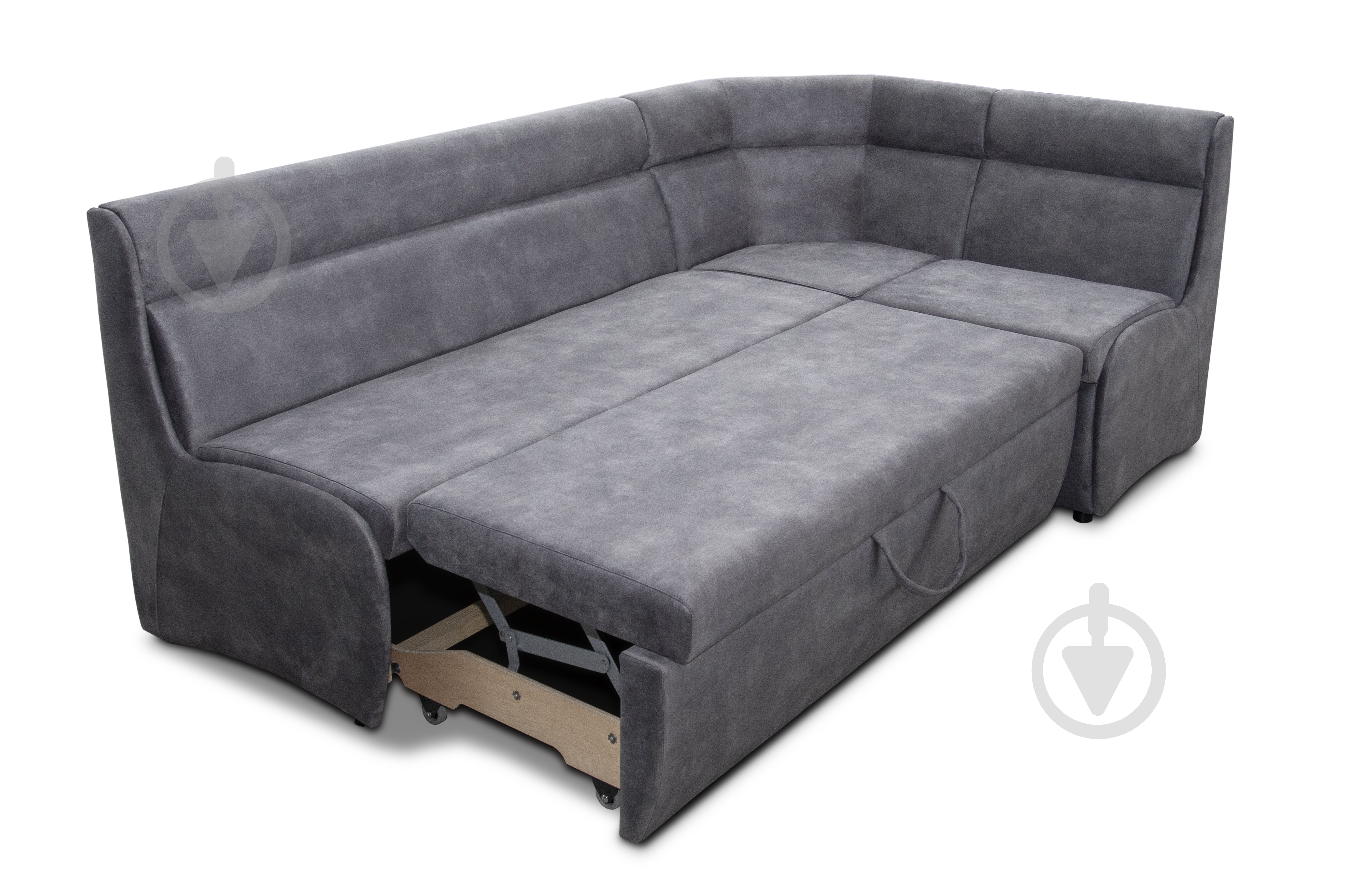 Уголок кухонный Лаунж 2105x1320x850 мм правый серый / серый - фото 3 Уголок кухонный Лаунж 2105x1320x850 мм правый серый / серый - фото 3