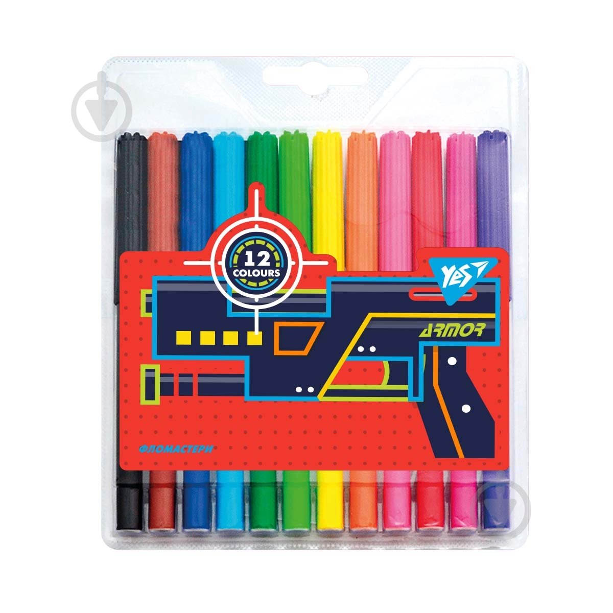 Набор фломастеров 12 цветов Blaster YES - фото 1