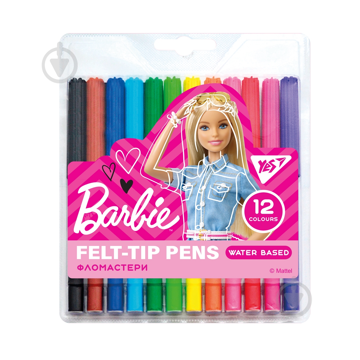 Набор фломастеров 12 цветов Barbie YES - фото 1 Набор фломастеров 12 цветов Barbie YES - фото 1