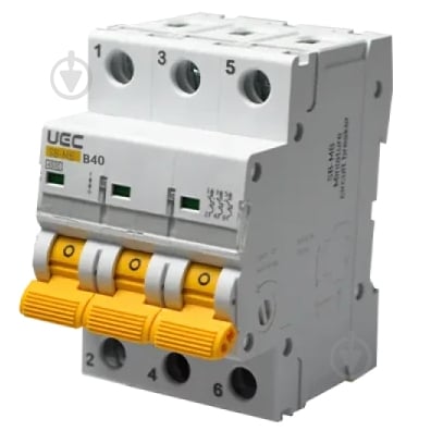 Автоматический выключатель UEC SB-M8 3P 40A B 4,5кA MCB45-3-040-B - фото 1