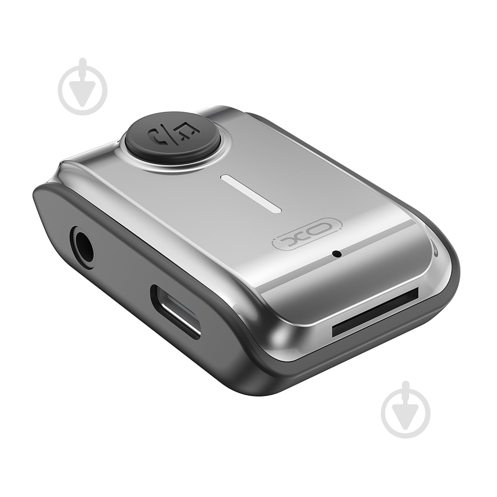 FM-трансмітер Xo BCC15 Bluetooth V5.3 AUX 3.5 мм/Type-C/TF Grey - фото 2