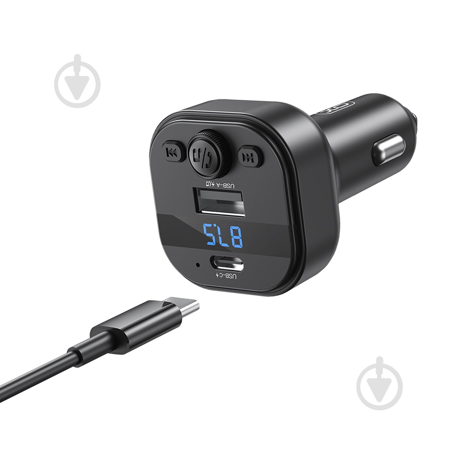 FM-трансмітер Xo BCC18 USB-A OTG/USB-C Black - фото 2