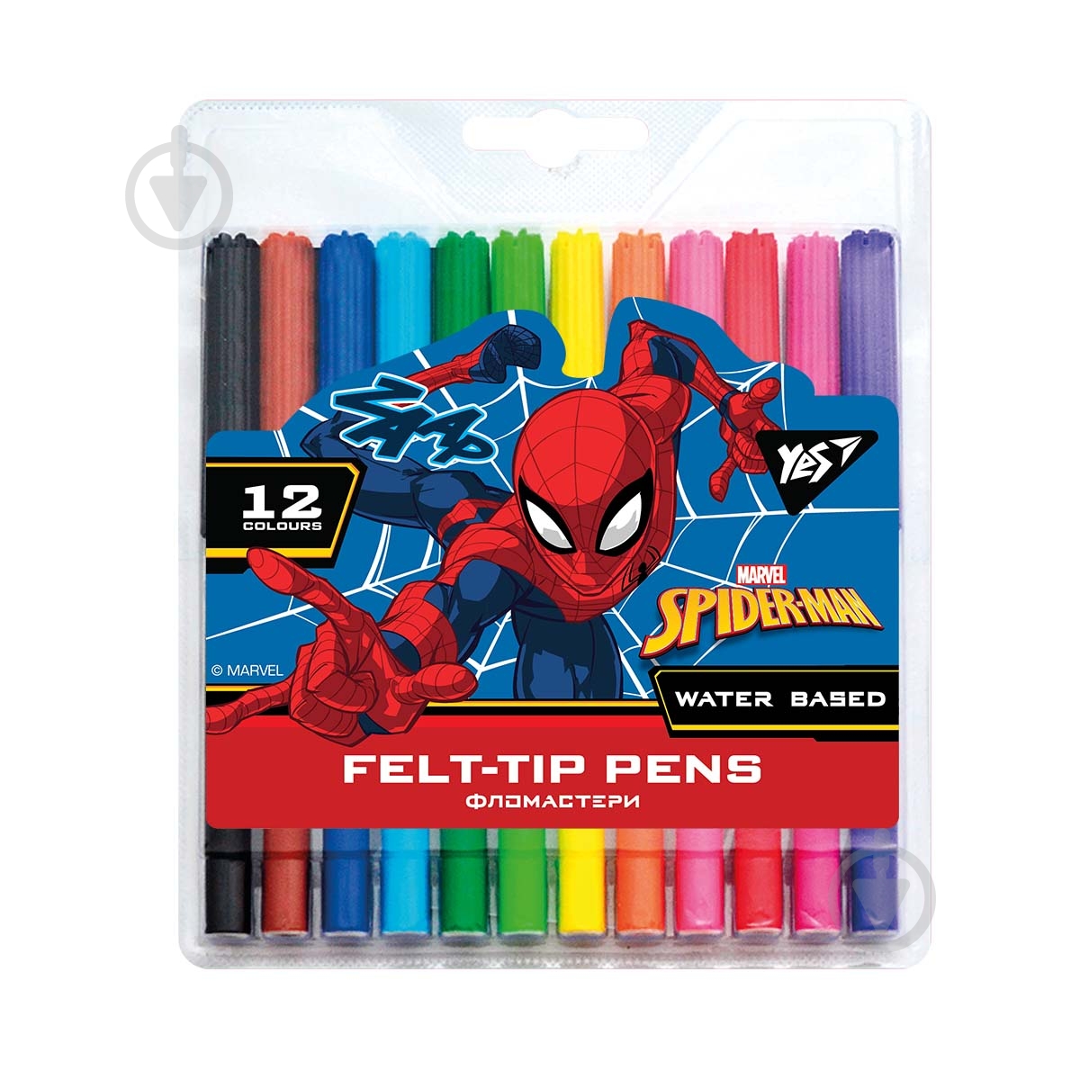 Набор фломастеров 12 цветов Marvel.Spiderman YES - фото 1 Набор фломастеров 12 цветов Marvel.Spiderman YES - фото 1
