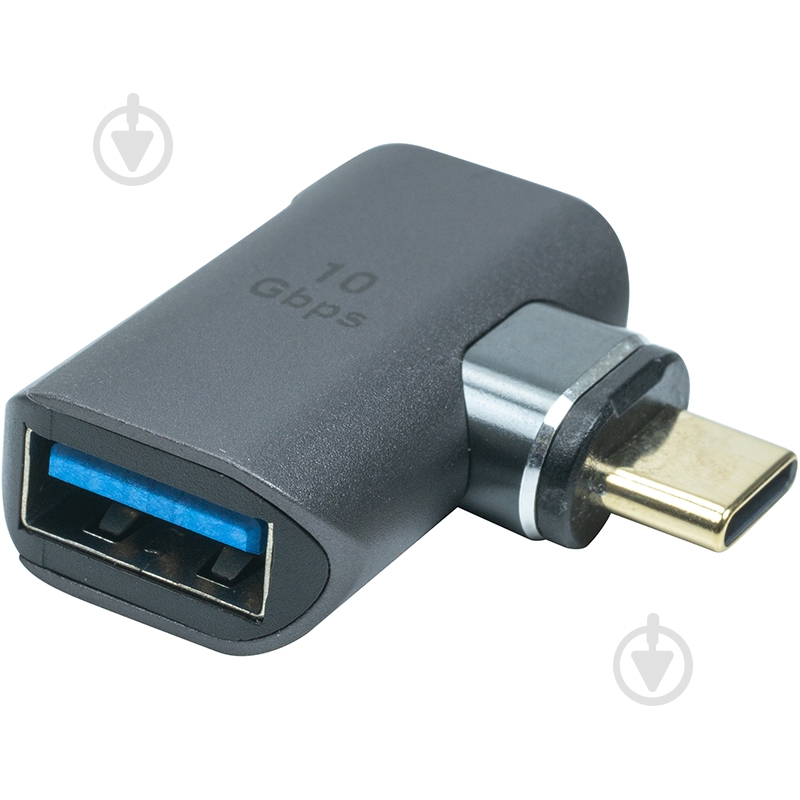 Адаптер PowerPlant USB Type-C - USB 3.1 Type-A, 10Gbps black (CA914319) - фото 1