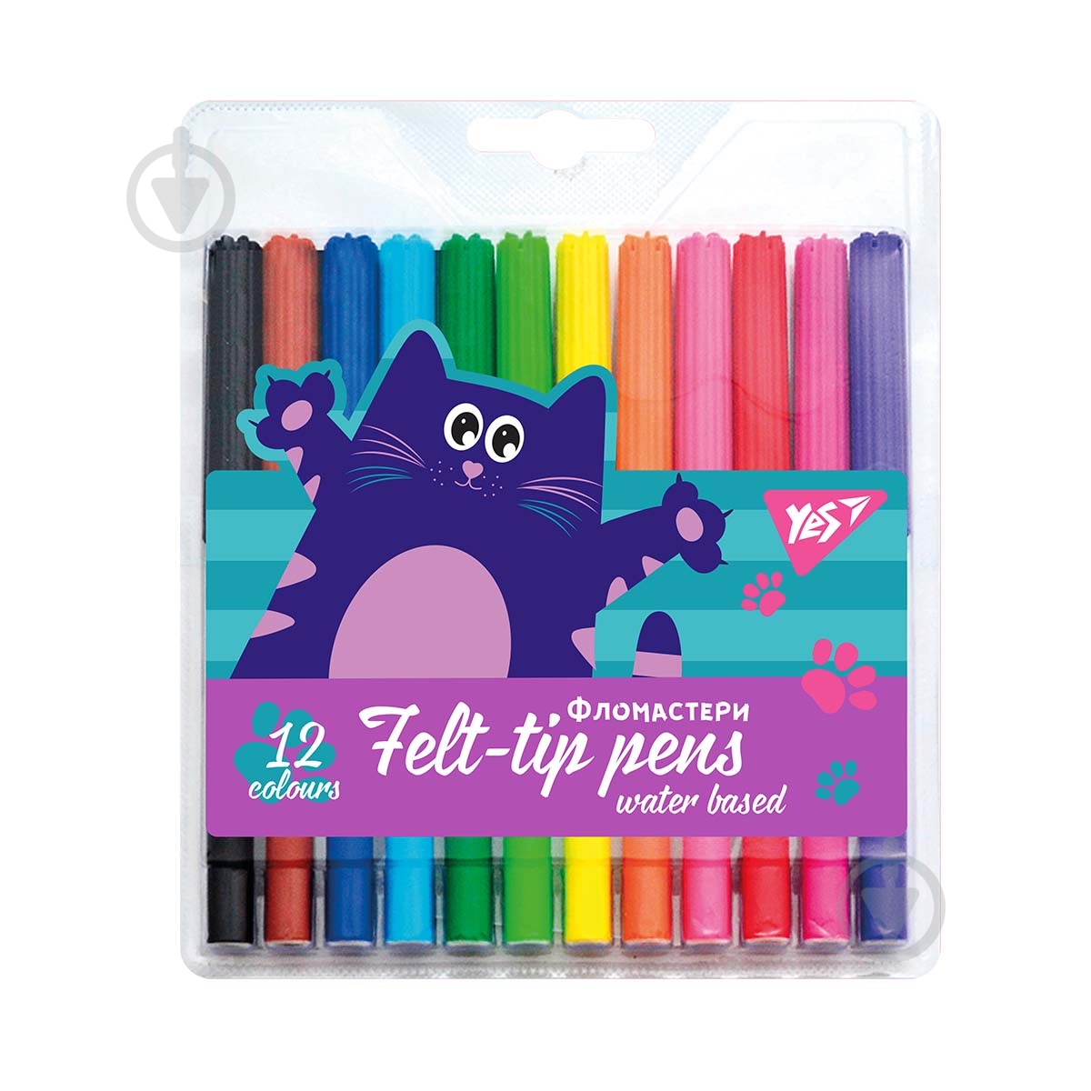 Набор фломастеров 12 цветов Kittycon YES - фото 1 Набор фломастеров 12 цветов Kittycon YES - фото 1