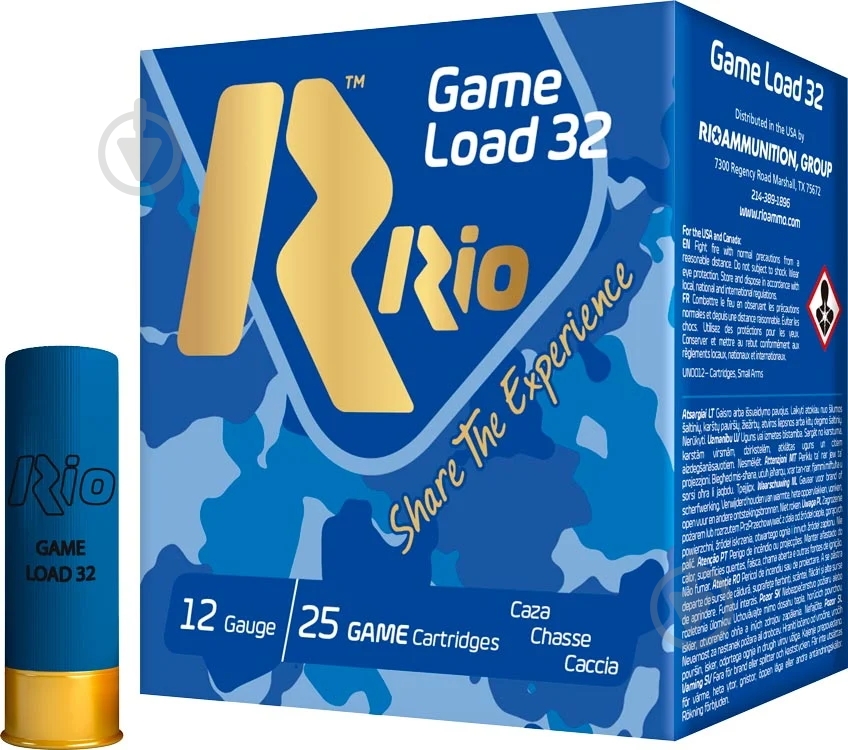 Патрони RIO Load Game-32 FW NEW (без контейнера) кал. 12/70 дріб №4 (3.25 мм) наважка 32 г - фото 1 Патрони RIO Load Game-32 FW NEW (без контейнера) кал. 12/70 дріб №4 (3.25 мм) наважка 32 г - фото 1