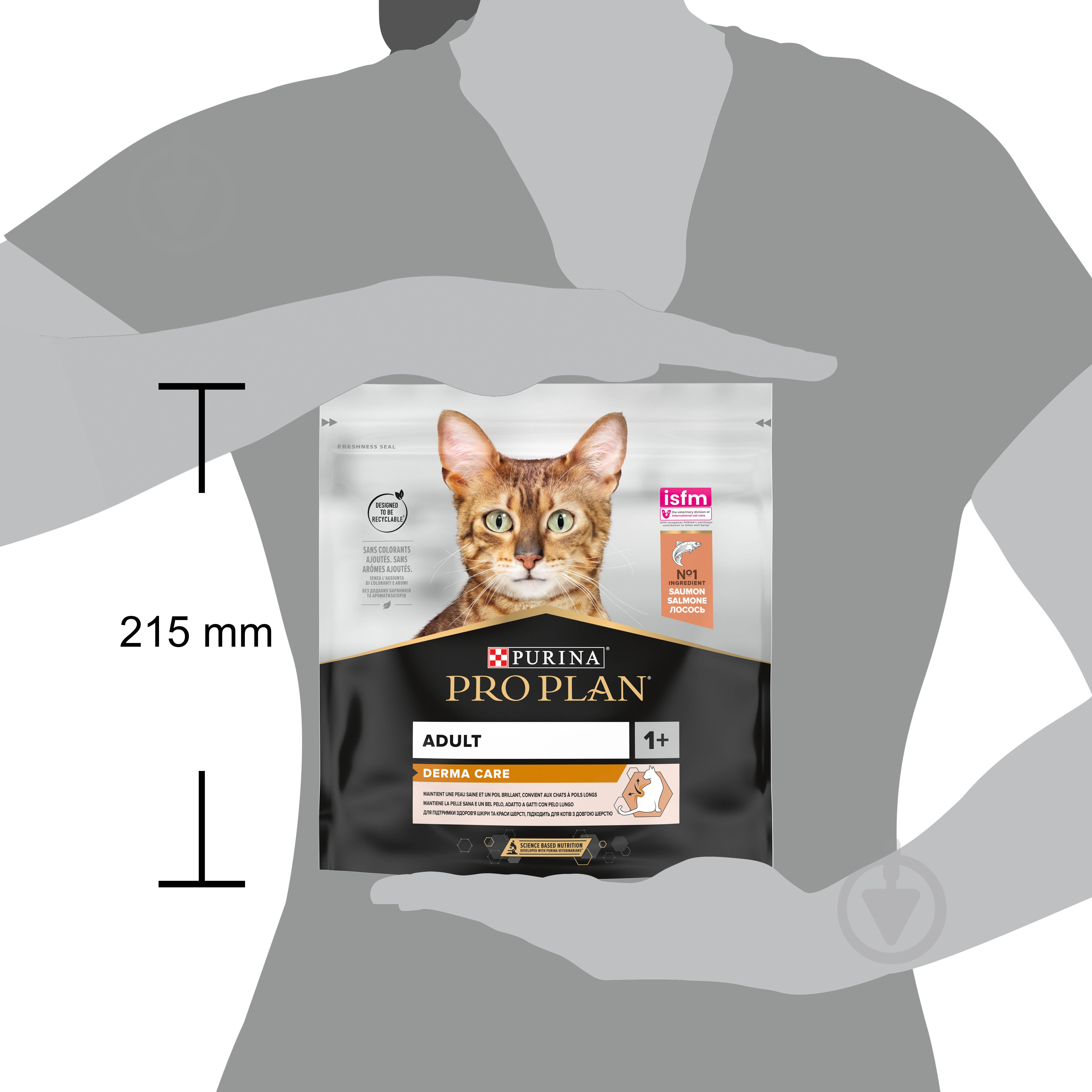 Корм сухой для котов ProPlan by Purina Adult 1+ Derma Care поддержка здоровья кожи и красоты шерсти с лососем 400 г - фото 3 Корм сухой для котов ProPlan by Purina Adult 1+ Derma Care поддержка здоровья кожи и красоты шерсти с лососем 400 г - фото 3