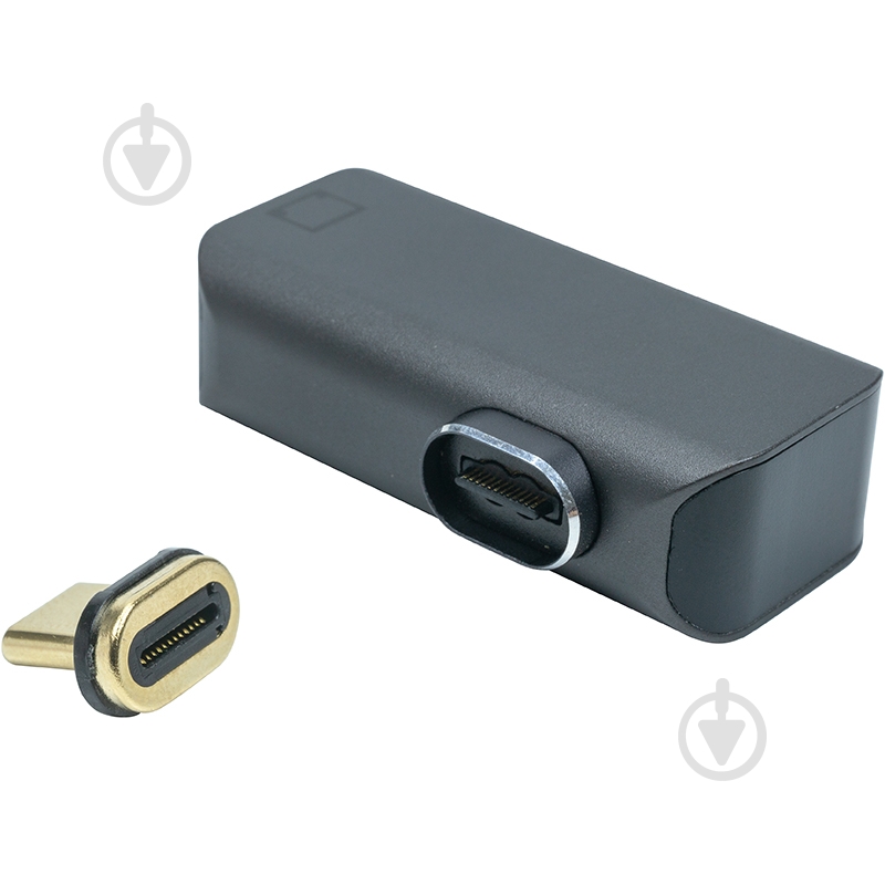 Адаптер PowerPlant USB Type-C - RJ-45, 100/1000Mb black (CA914296) - фото 2