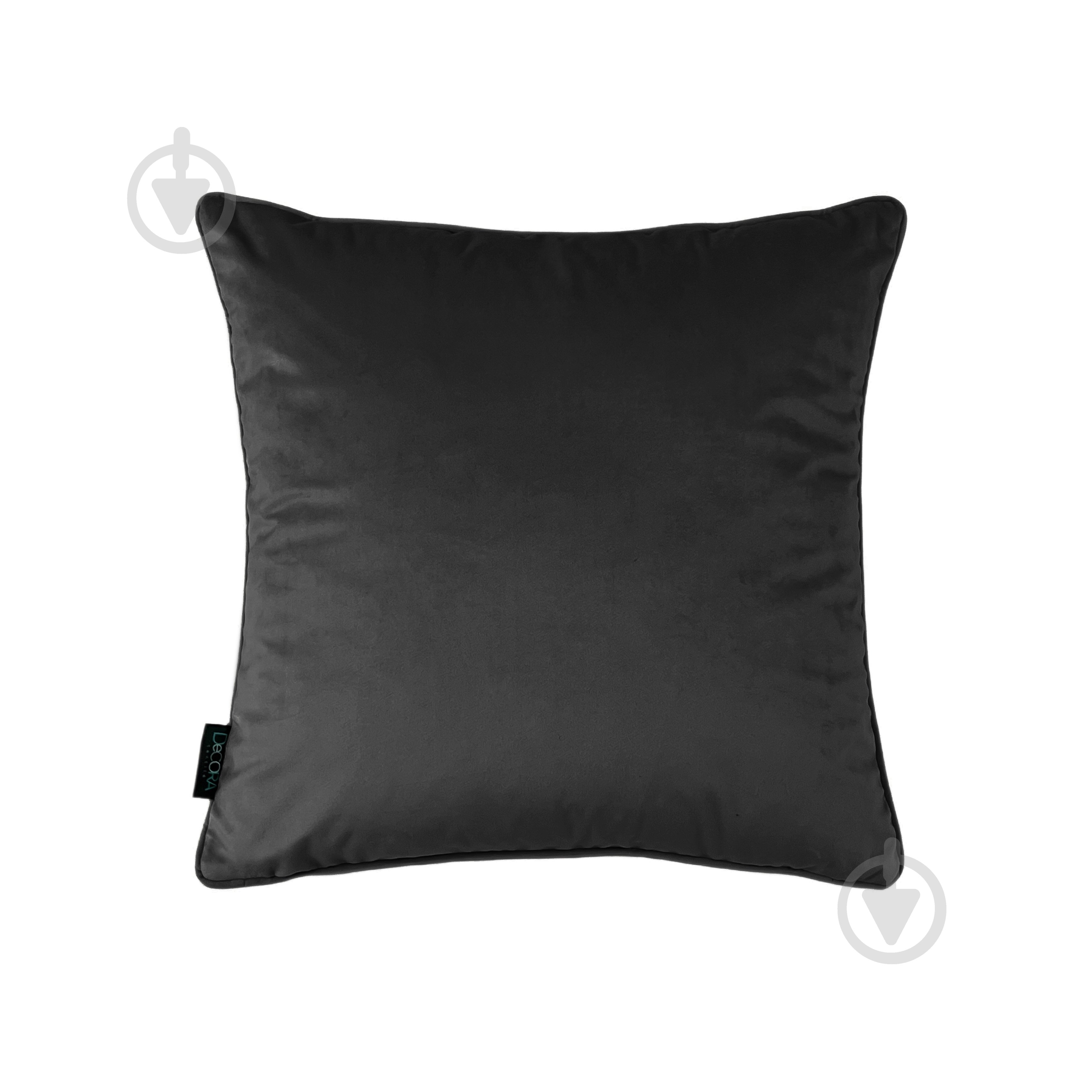 Подушка декоративная VELOUR с кантом 60x60 см черный Decora textile - фото 1 Подушка декоративная VELOUR с кантом 60x60 см черный Decora textile - фото 1