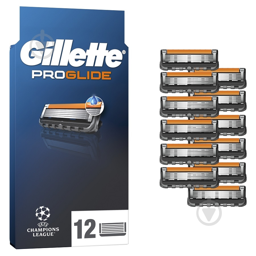 Сменный картридж GILLETTE ProGlide 12 шт. - фото 1
