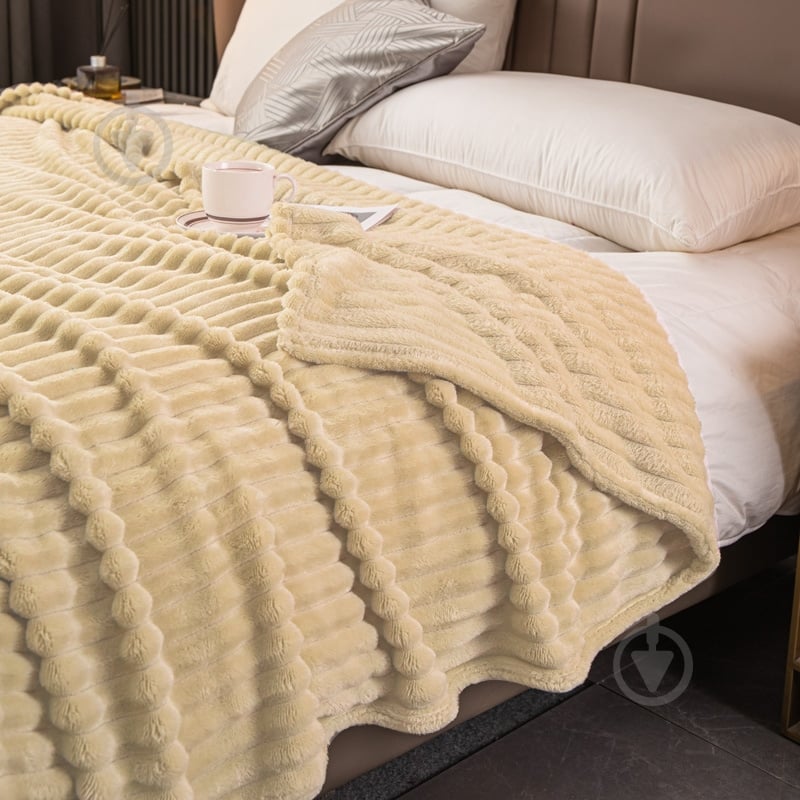 Плед Jacquard Stripe 200x220 см бежевый La Nuit - фото 1