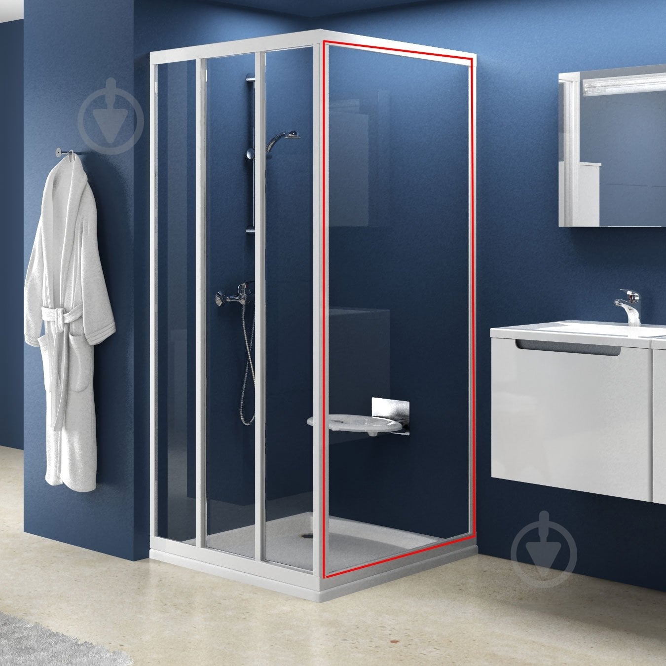 Душевая стенка Ravak APSS-90 Белая REARL - фото 1