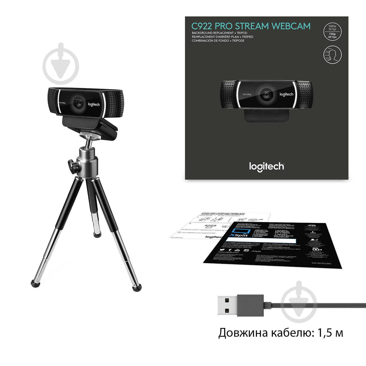 Веб-камера Logitech Webcam C922 Pro Stream Webcam - EMEA (V5L960001088) - фото 11