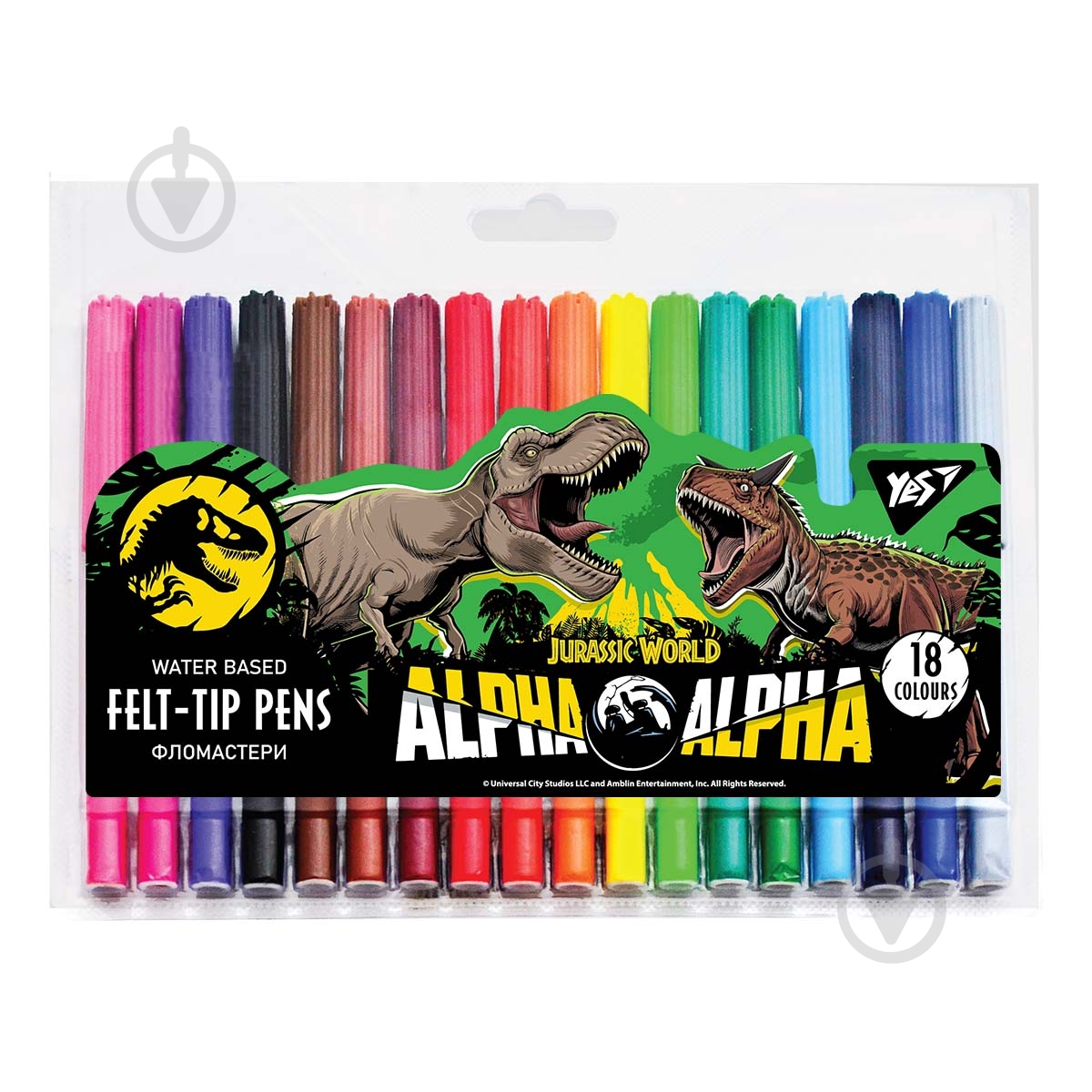 Набор фломастеров 18 цветов Jurassic World YES - фото 1