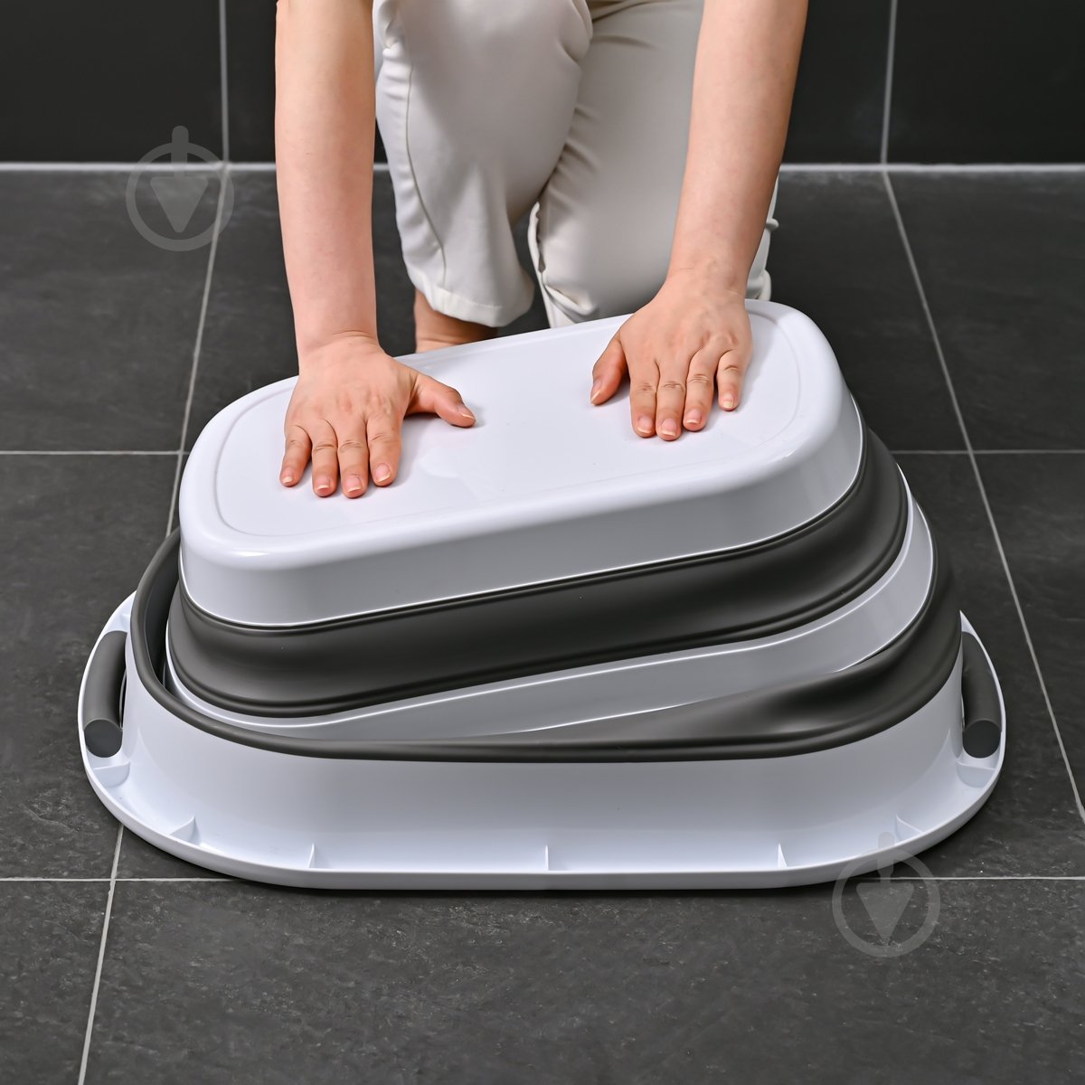 Корзина MVM BIN-18 26 л белый/серый - фото 3