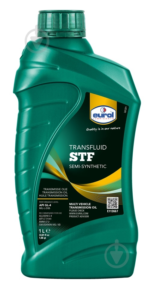 Масло трансмиссионное Eurol Transfluid STF ATF 1 л - фото 1
