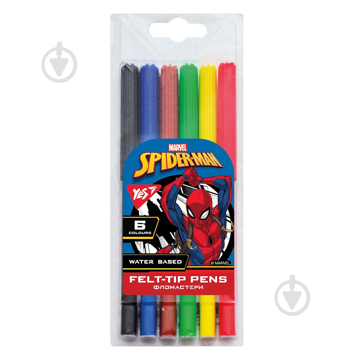 Набор фломастеров 6 цветов Marvel.Spiderman YES - фото 1