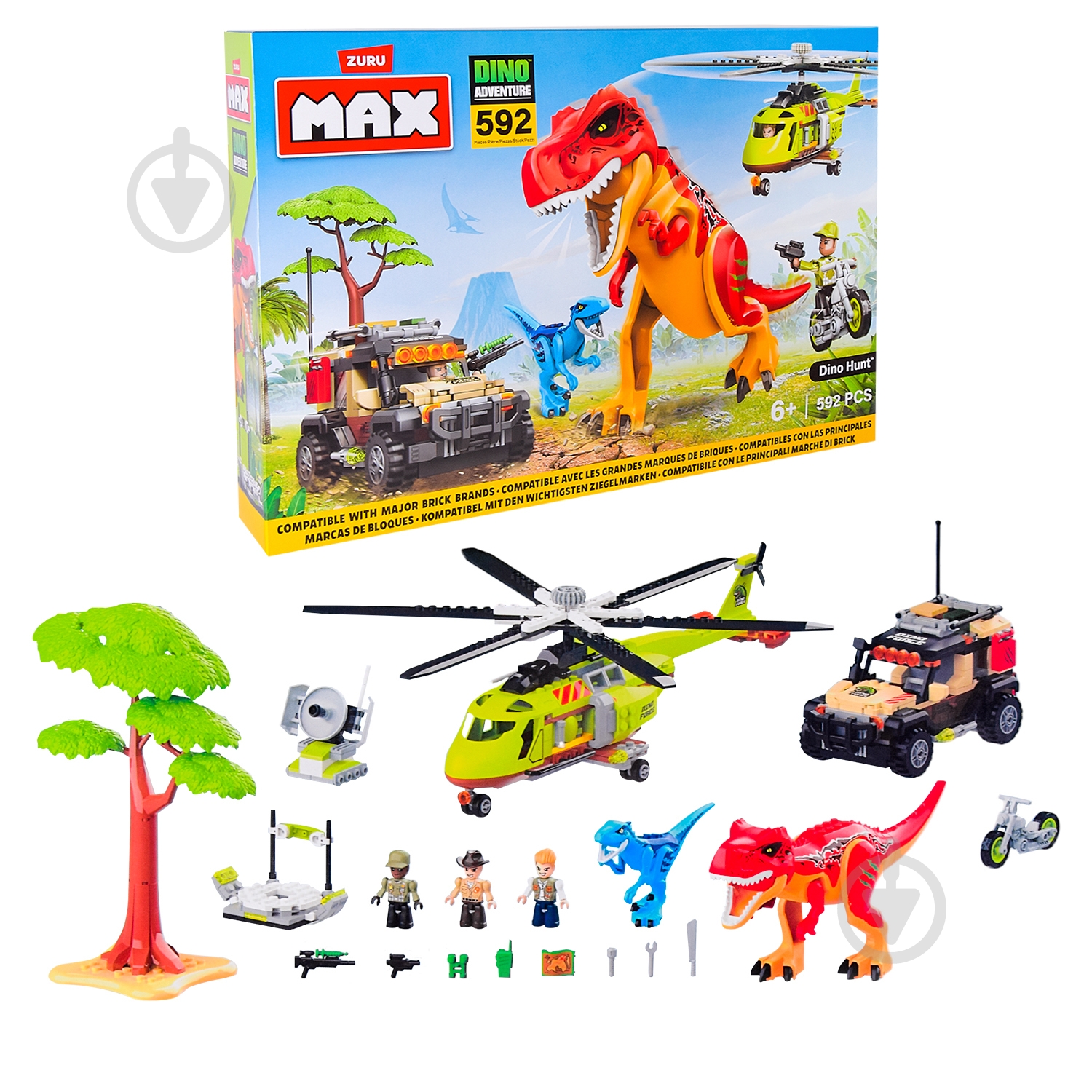 Конструктор Zuru MAX-DINO ADVENTURE 592 детали 83156 - фото 1 Конструктор Zuru MAX-DINO ADVENTURE 592 детали 83156 - фото 1