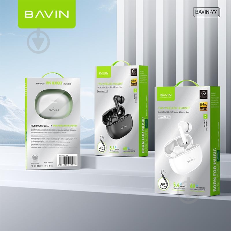 Наушники BAVIN BAVIN-77 white (HB-BA-77 WH) - фото 10 Наушники BAVIN BAVIN-77 white (HB-BA-77 WH) - фото 10