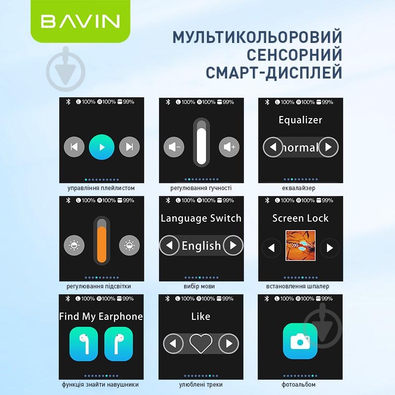 Навушники BAVIN BAVIN-81 white (HB-BA-81-WH) - фото 5